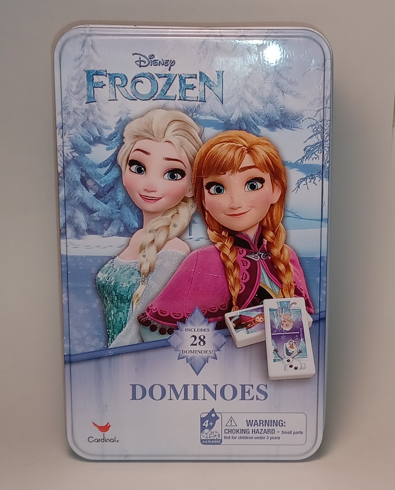 Disney Frozen Dominoes Game 28 pieces with tin Cardinal Spin Master