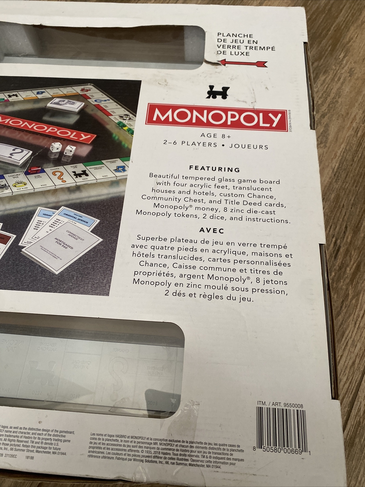Monopoly Deluxe Tempered Glass Edition Gameboard by WS Game Company Hasbro
