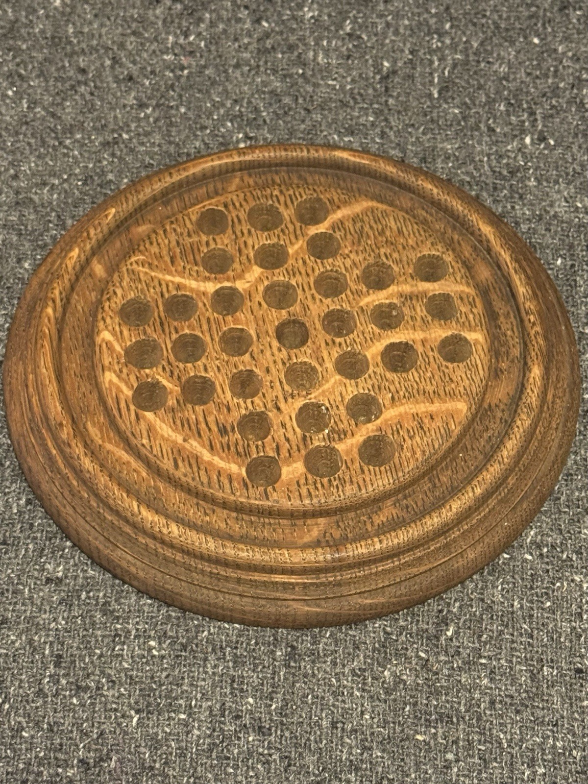 Wooden Solitaire Circular Game Board Strategy Board Game – BOARD ONLY