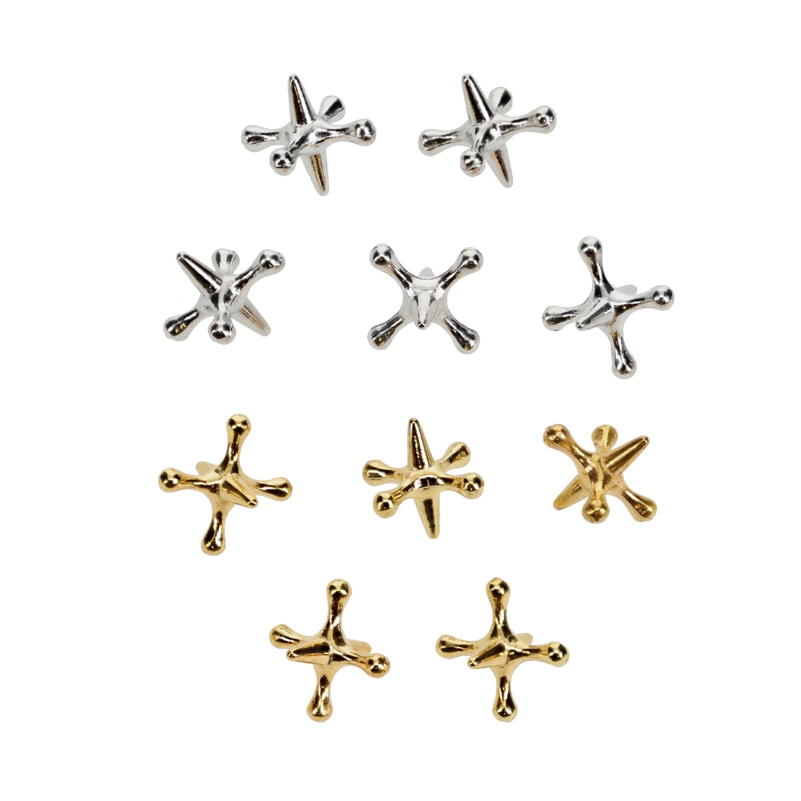 WE Games Old-Fashioned Metal Jacks in a Walnut Stain Wooden Box