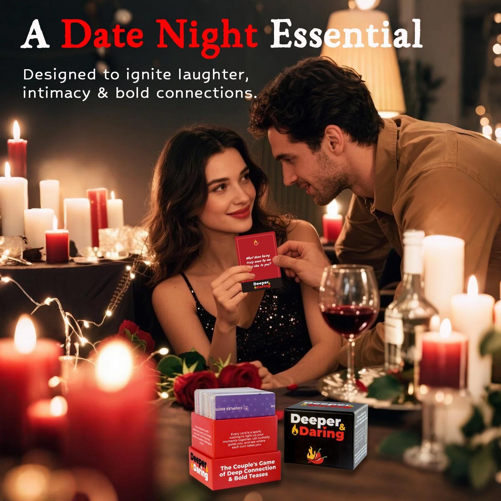 Couples Games – Date Night Card Game with 150 Deep Questions & Dares, Romanti…
