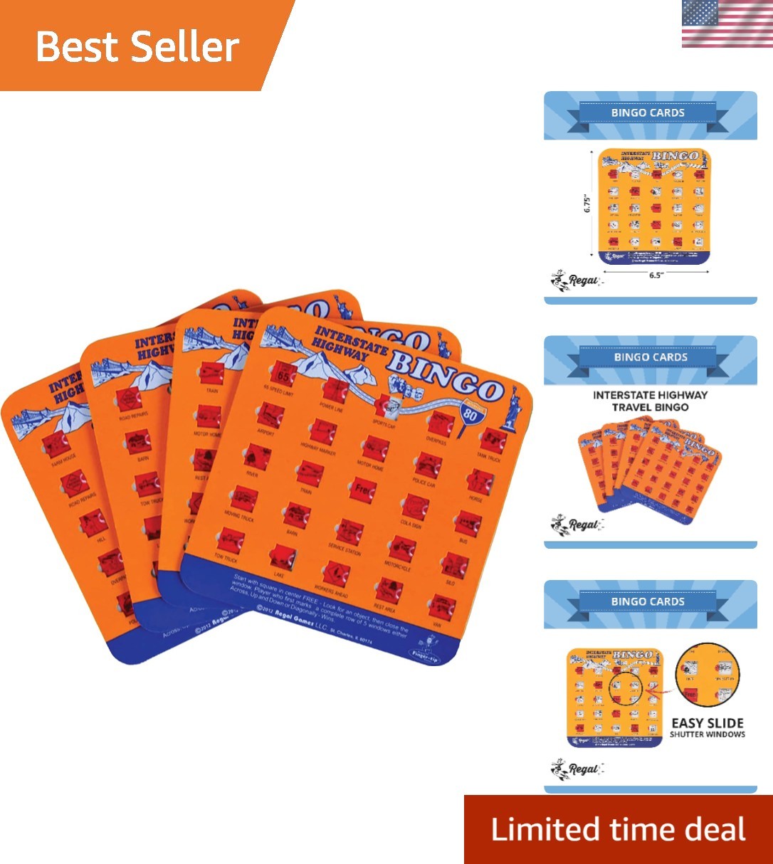 Interstate Highway Bingo Set – Reusable Cards with No Chips for Easy Gameplay