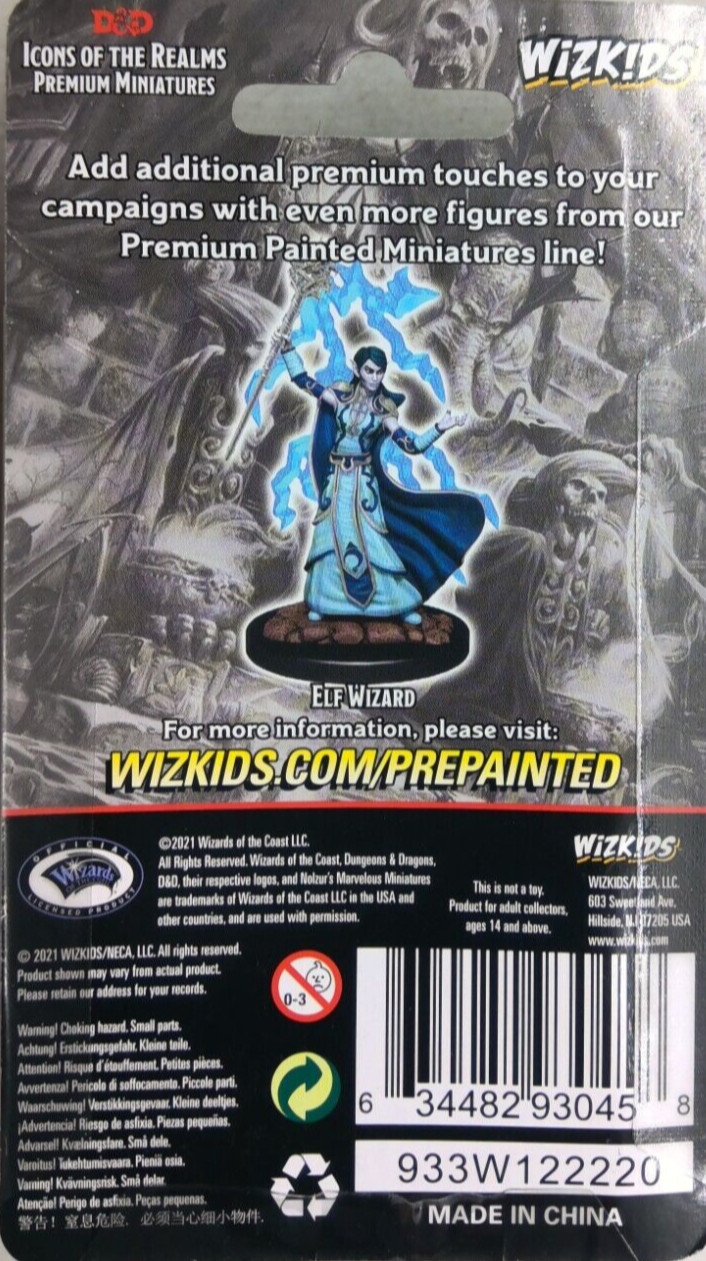 DUNGEONS & DRAGONS ICONS PREMIUM MINIATURES ~ ELF FEMALE WIZARD