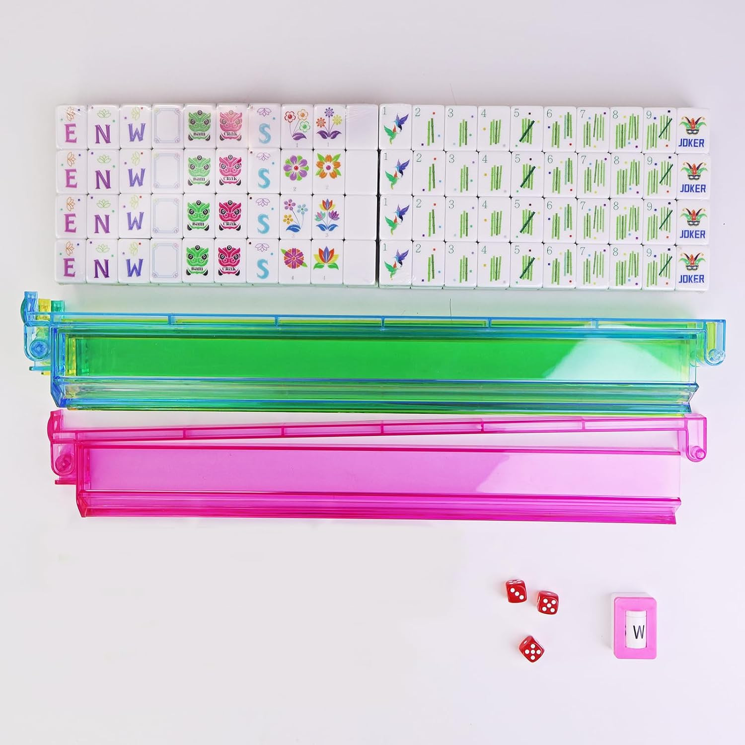 American Mahjong Game Set, Portable Carrying Bag,Acrylic 160 Tiles,Western Mahjo