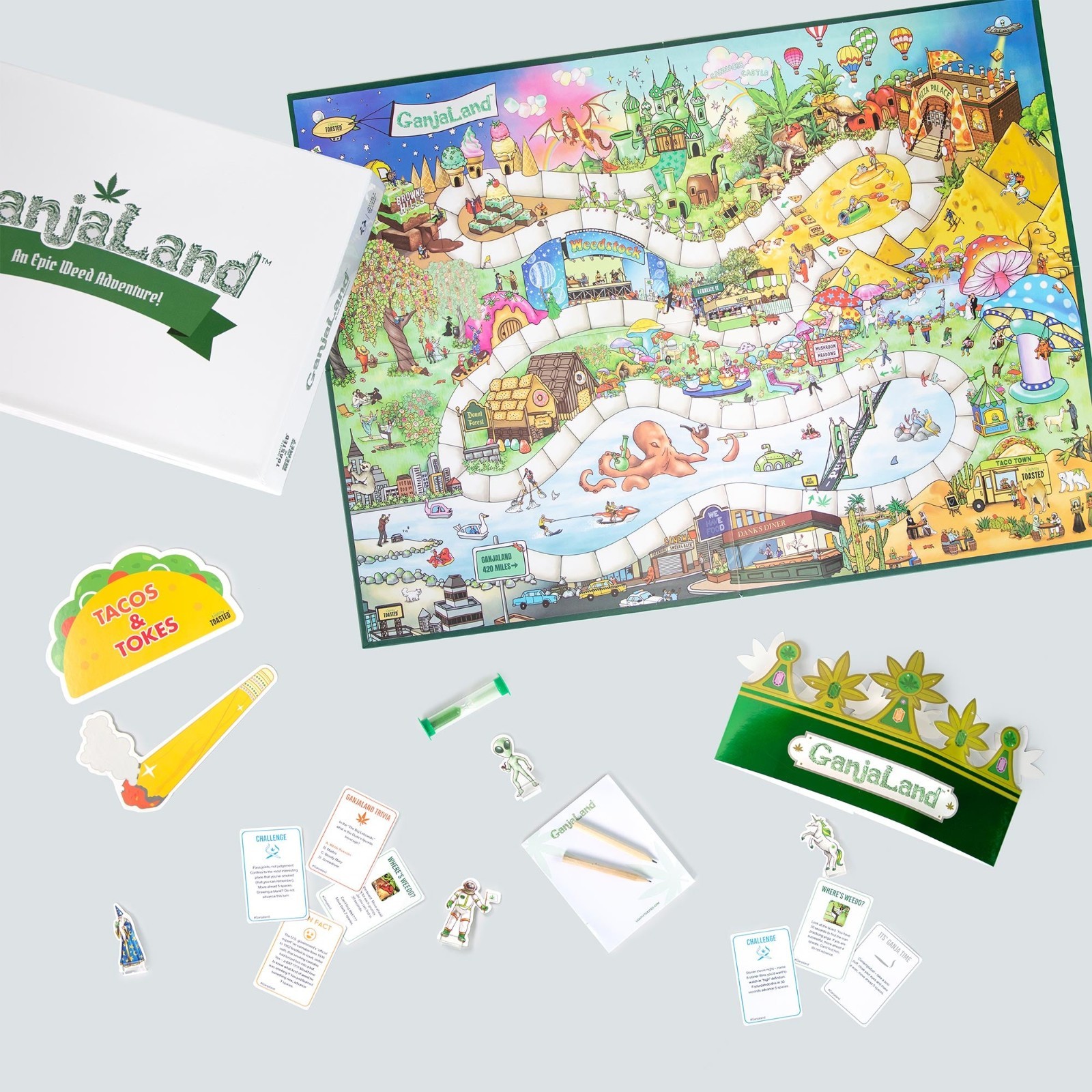 GanjaLand An Epic Weed Adventure Novelty Adult Board Game – New/ Sealed