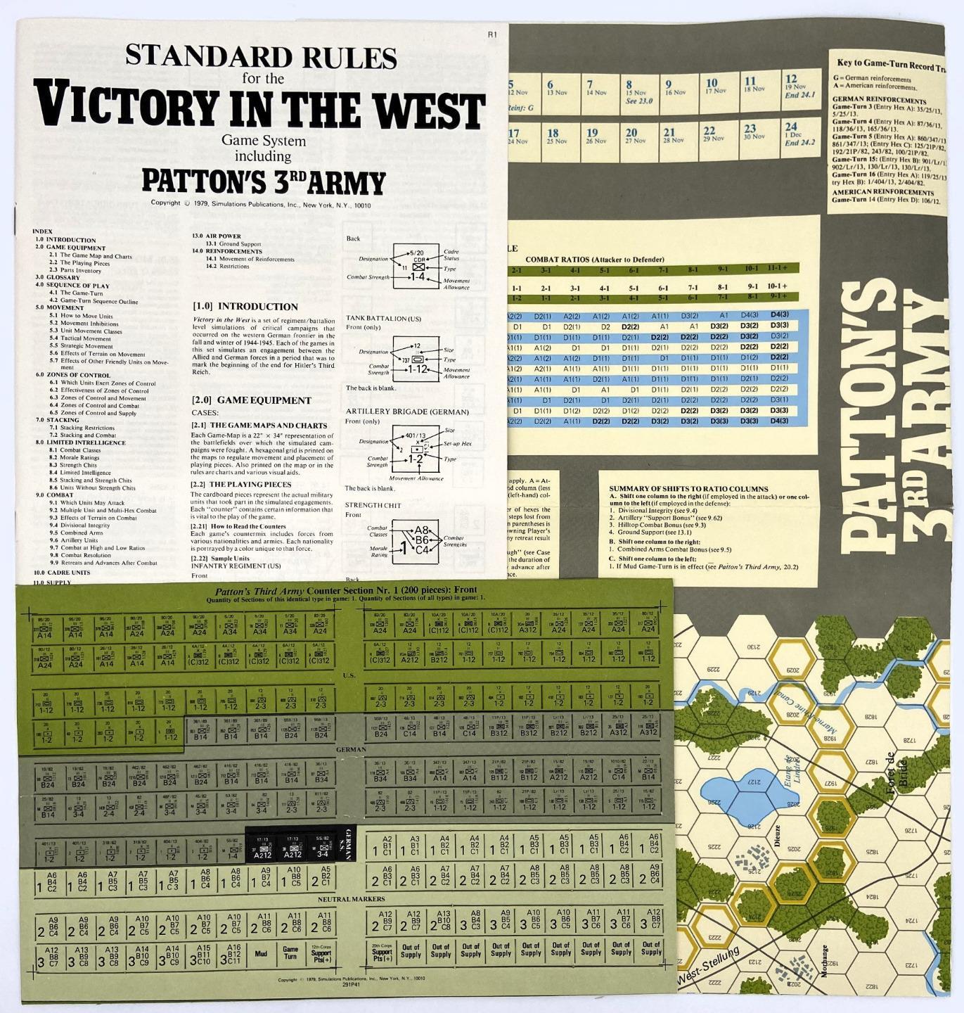 1979 SPI, Victory in the West Game System, Patton’s 3rd Army, Unpunched w/Map