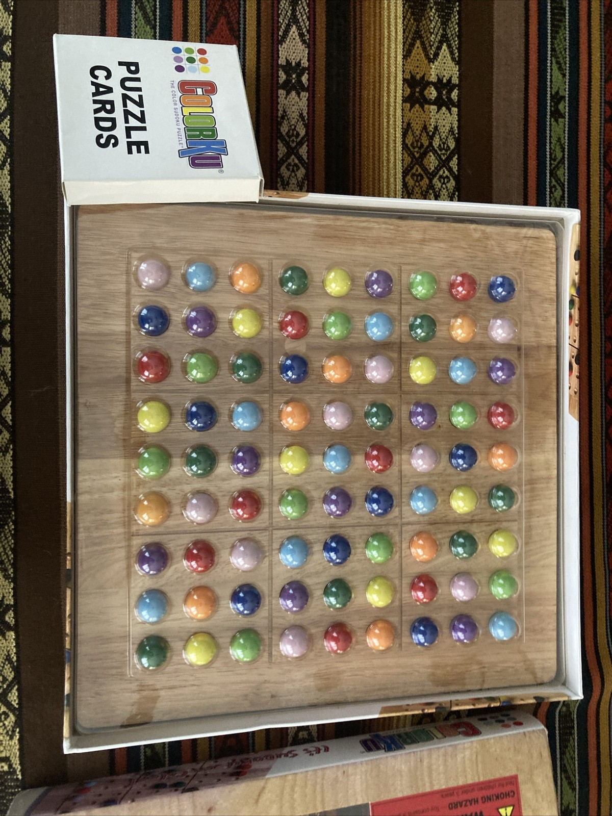 ColorKu Color Sudoku Game Solid Wood Balls Puzzle Cards Solutions 100% Complete