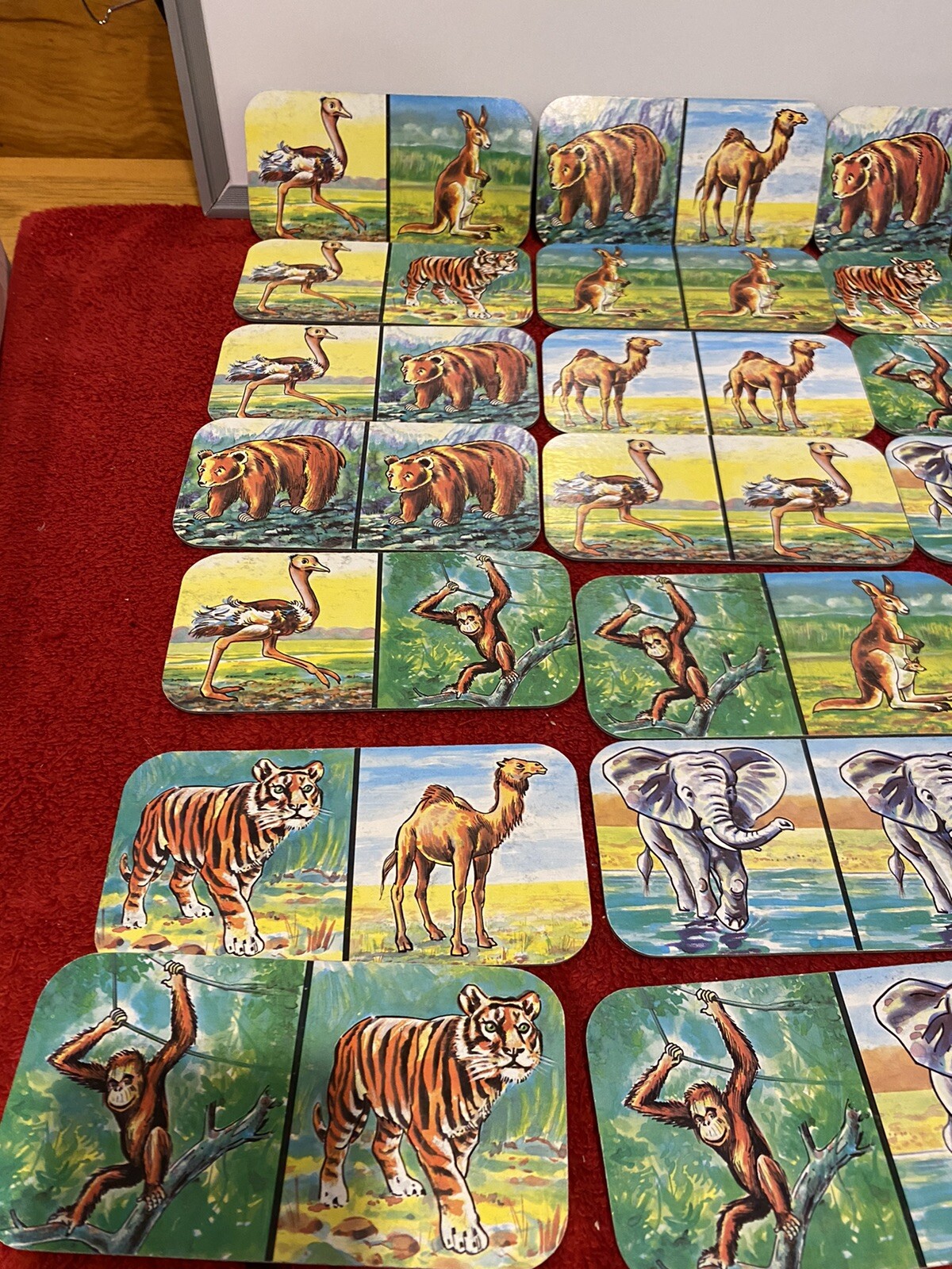Vloer Domino Game Animals Leerspel Vintage Hema BV Amsterdam Dutch Game