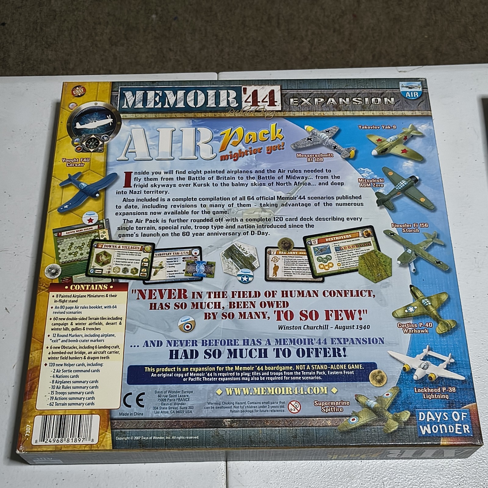 Memoir ’44 Air Pack 1st Edition Days of Wonder 2007 Miniature WW2 War Planes