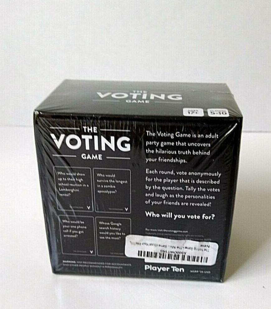 The Voting Adult Party Game Find out Who Your Friends are, Players 5-10, New