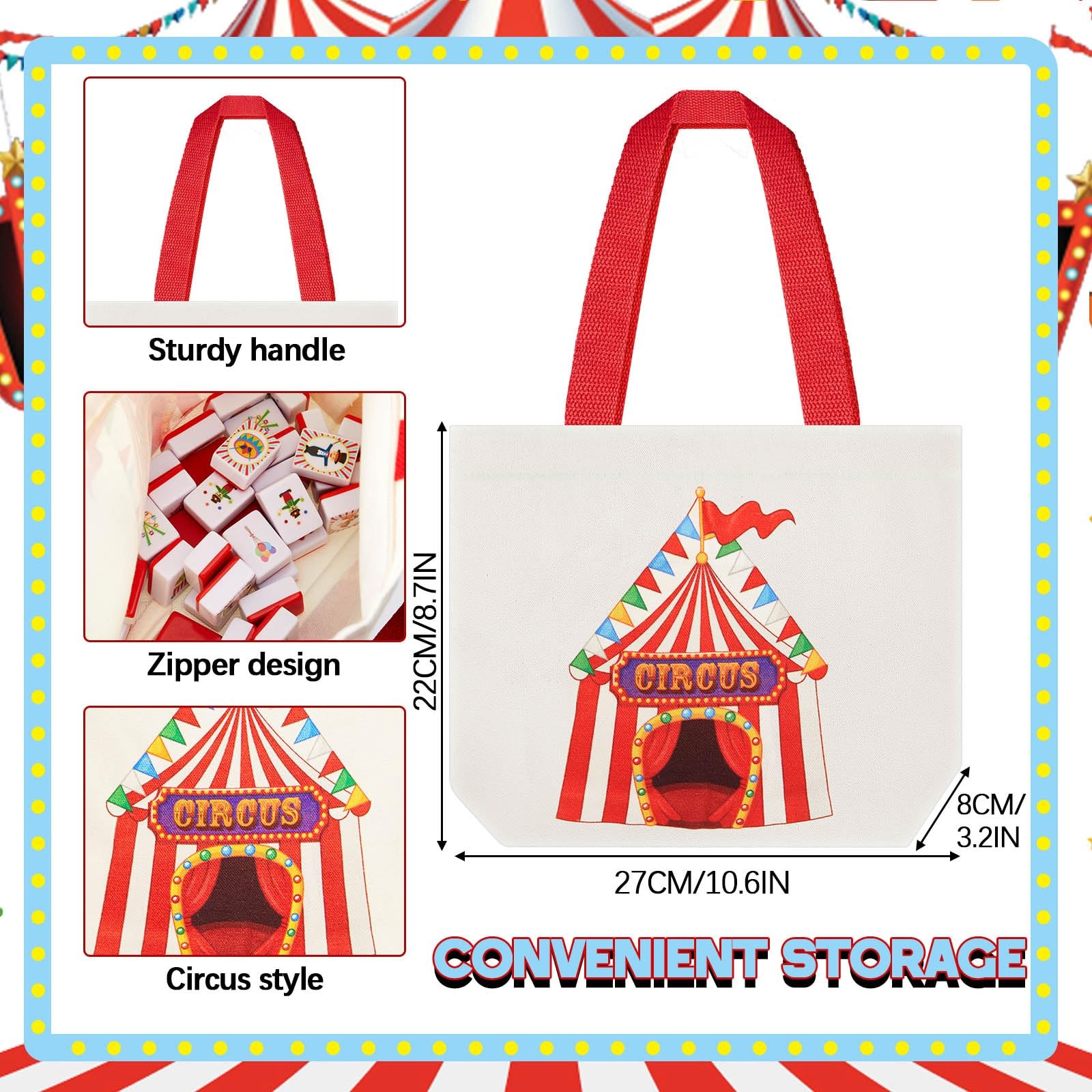 Hollowfly 2 Player Mahjong Block Set Storage Bags 65 Tiles 30 Mm Carnival