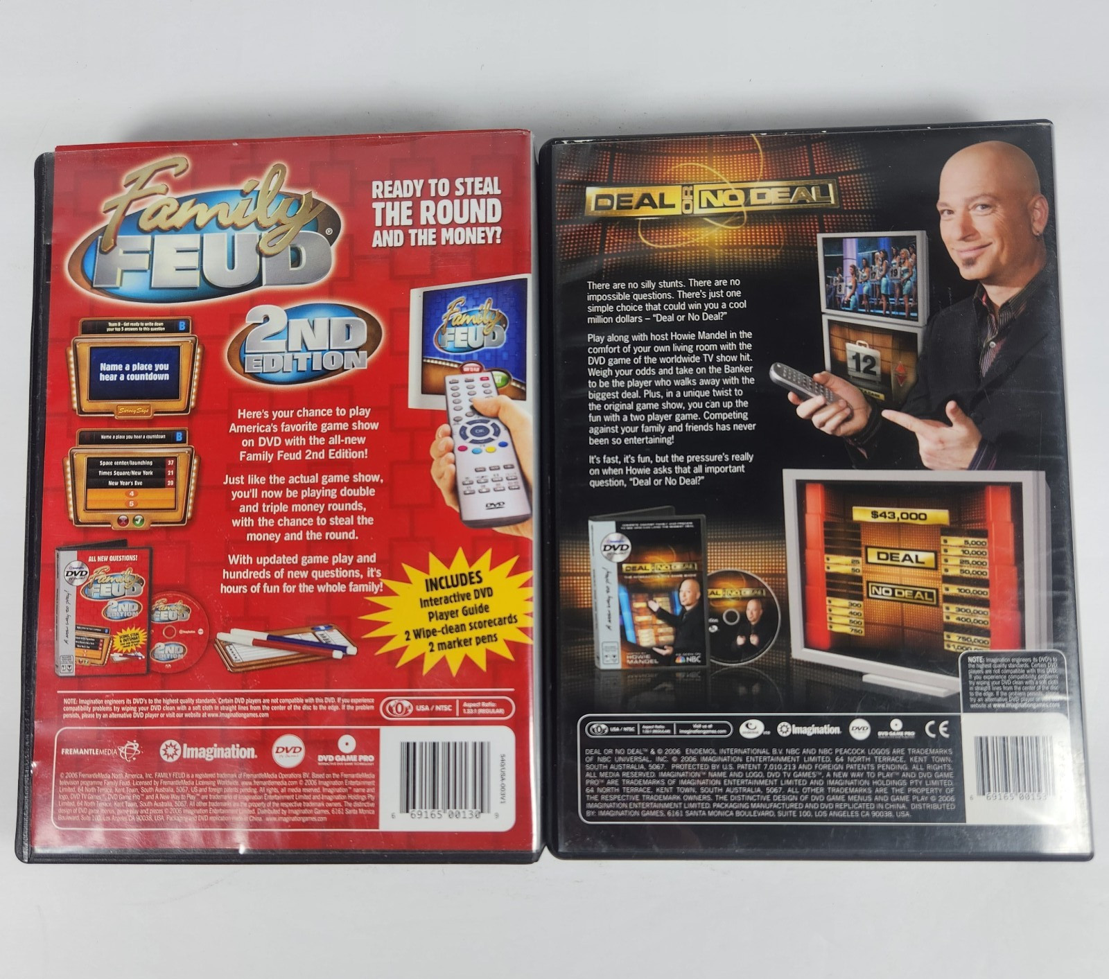 Lot Of 2 Imagination DVD TV Game Family Feud & Deal Or No Deal Video Games