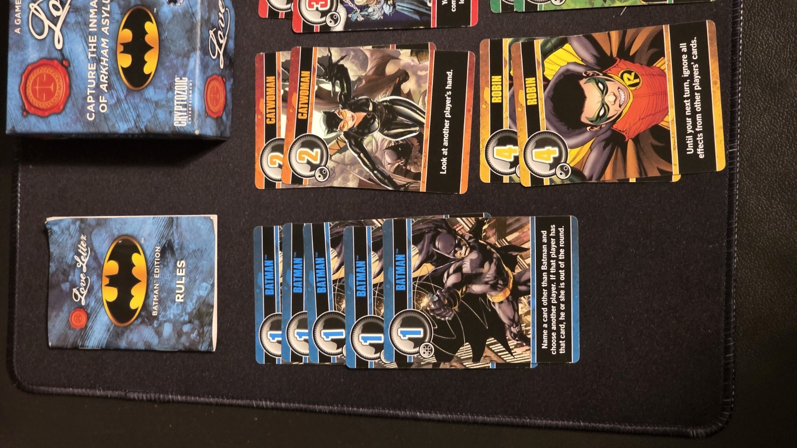 AEG LOVE LETTER BATMAN EDITION BOARD GAME 100% Complete A Game By Seiji Kanai
