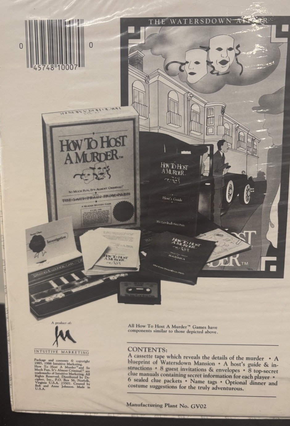 1986 How To Host A Murder Watersdown Affair Sealed & Original Price Tag Party