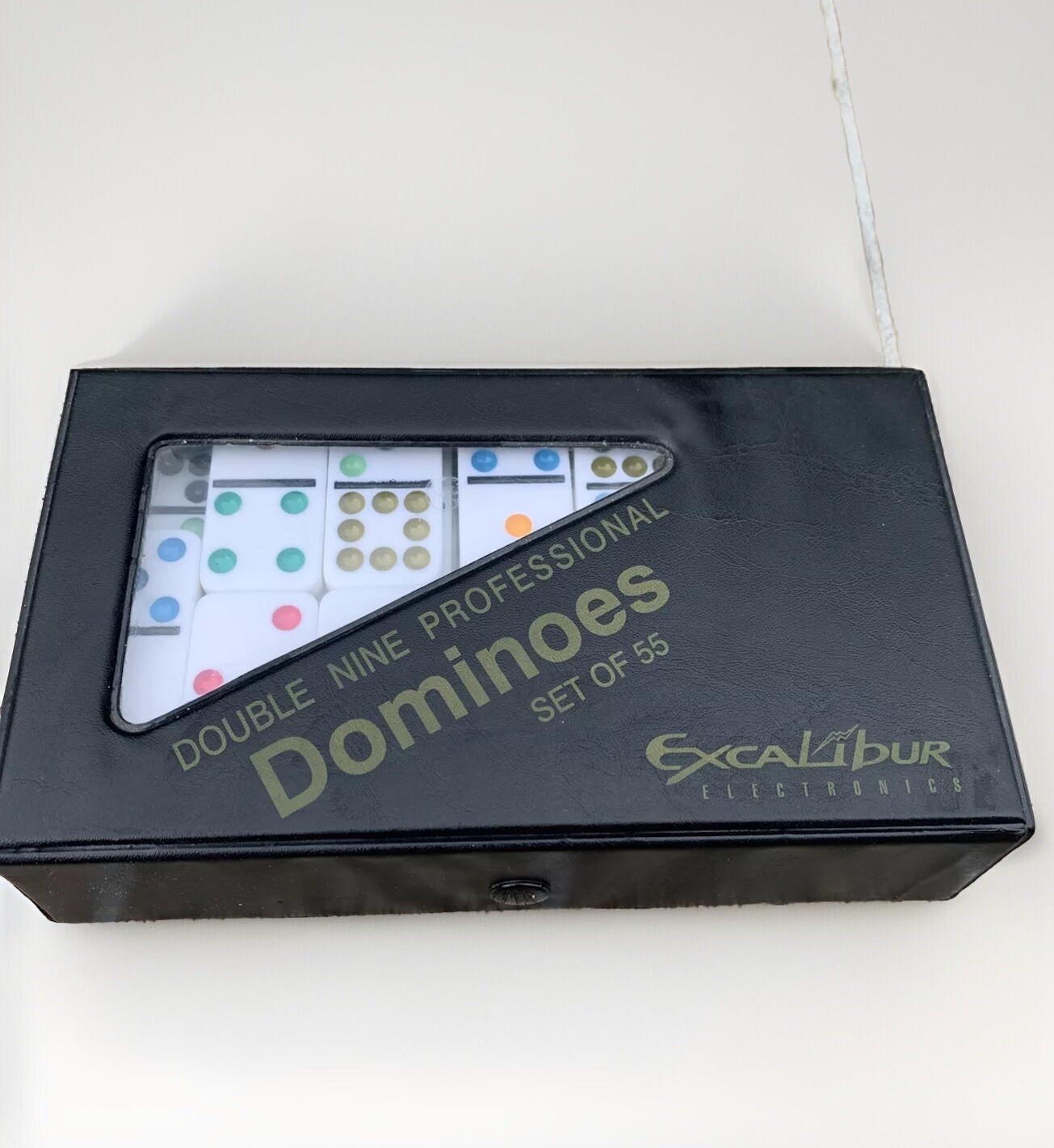 Excalibur Double 9 Professional Dominoes Set of 55 Crystalline Hand Painted