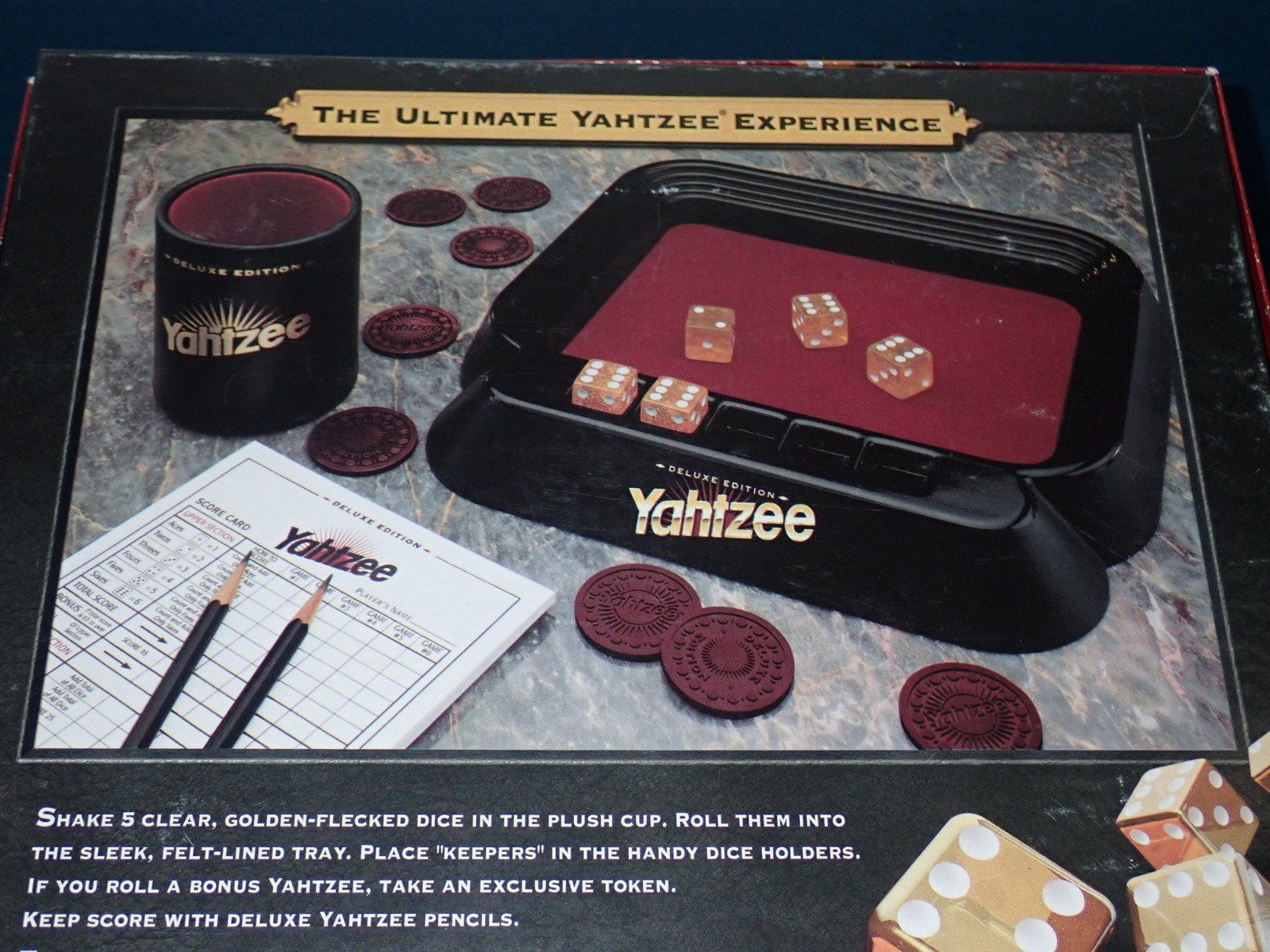 Yahtzee Deluxe Edition 1997 Gold Dice