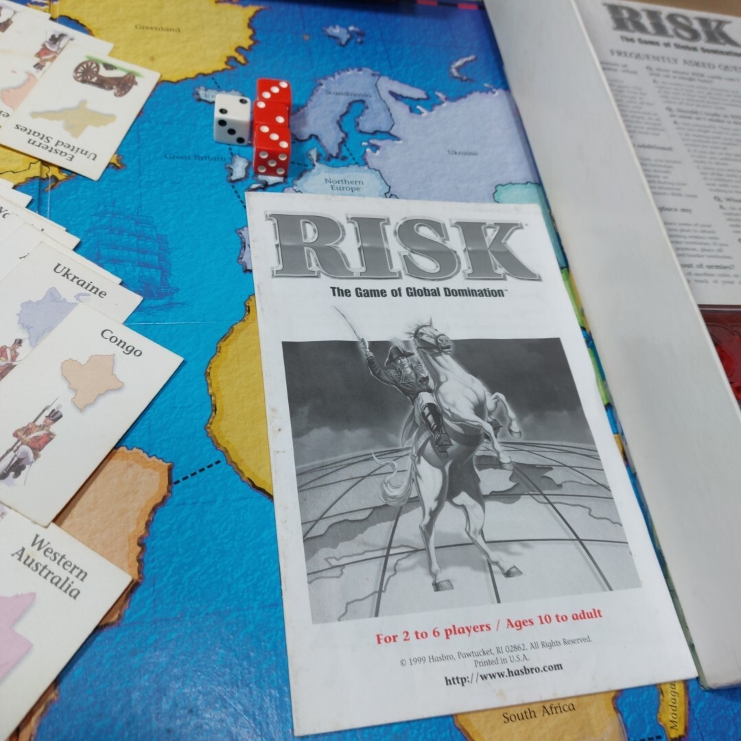 1999 Parker Brothers Hasbro Risk Board Game of Global Domination Complete