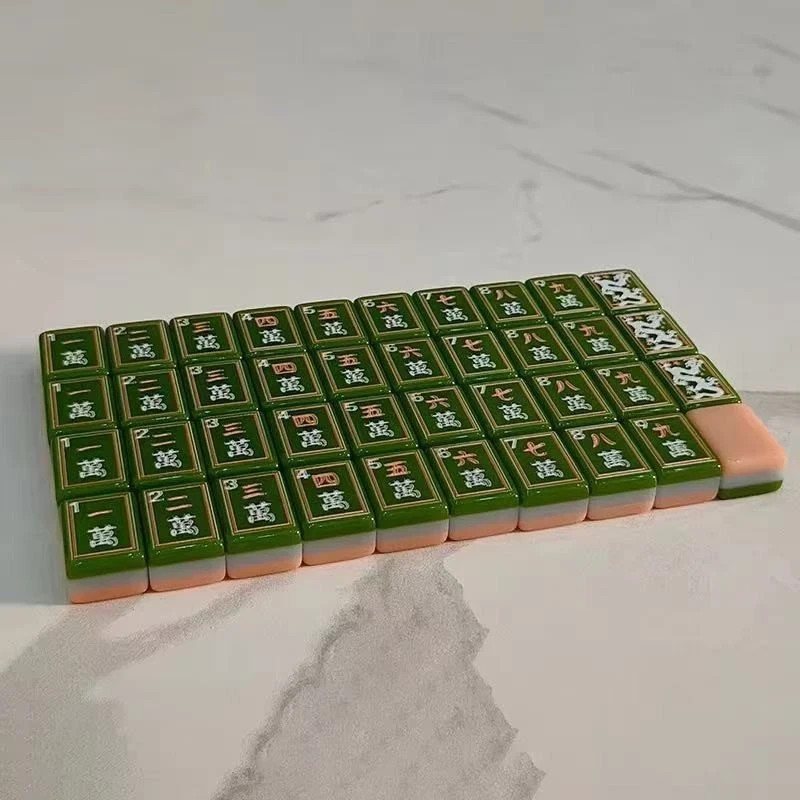 US Stock American Mahjong Tiles 160 Green Floral Acrylic Mahjong Set