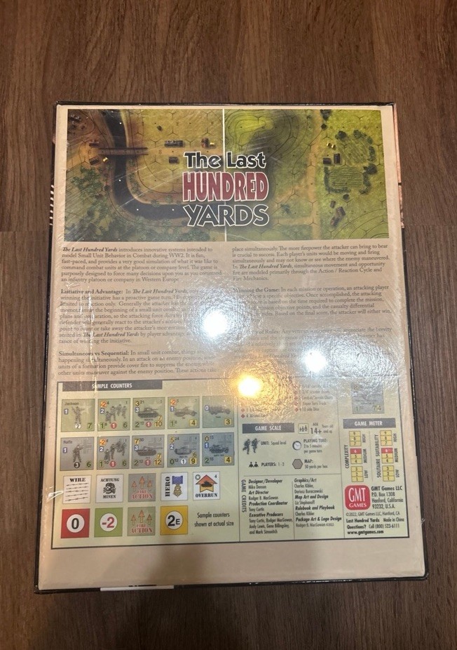 The Last Hundred Yards Base Game 2nd Printing by GMT Games, Shrinkwrap, OOP