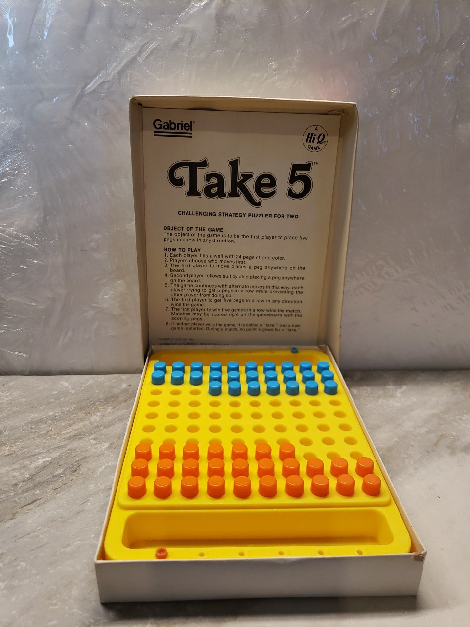 Vintage 1977 Take 5 Board Game Gabriel Complete Strategy Puzzler Retro 70s Toy