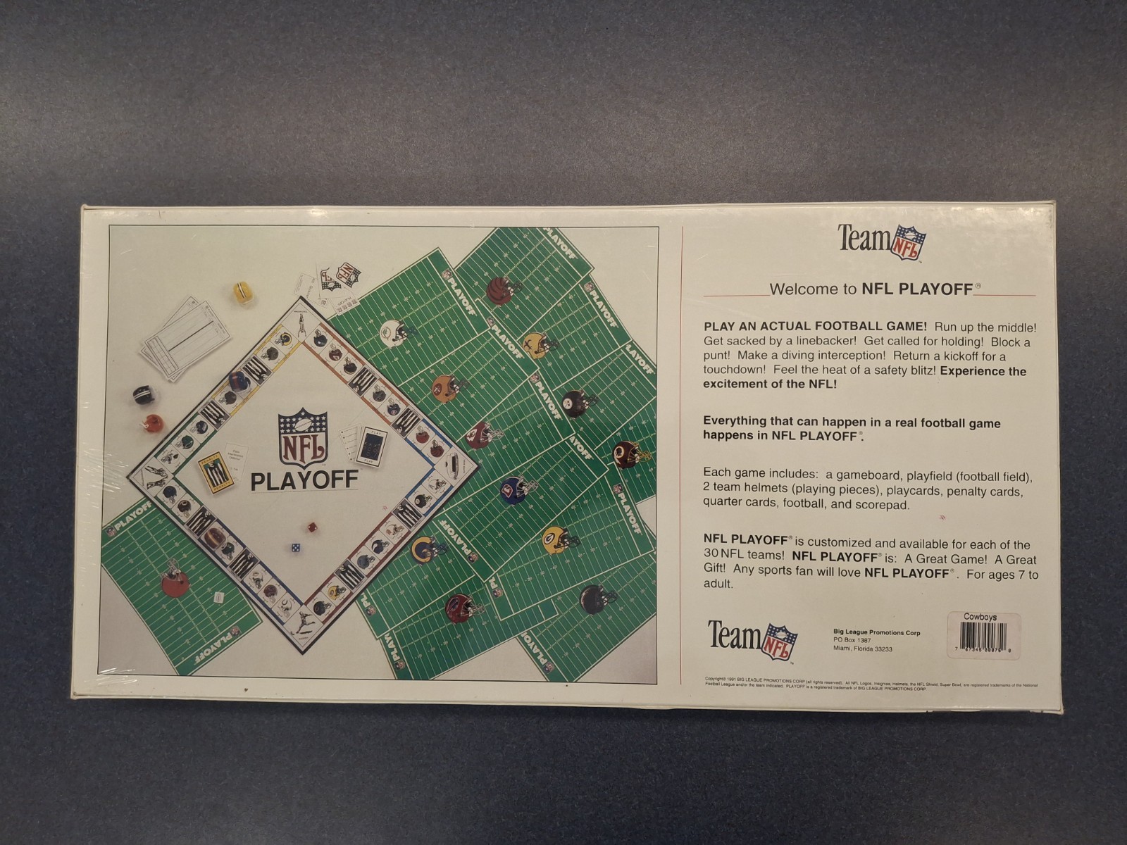 Vintage 1991 NFL Playoff Football Board Game Dallas Cowboys CIB – NEW/SEALED