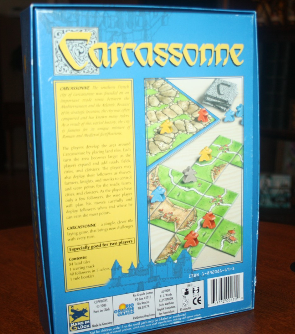 Carcassonne Board Game -Klaus-Jurgen Wrede -100% Complete -Rio Grande Games 2000