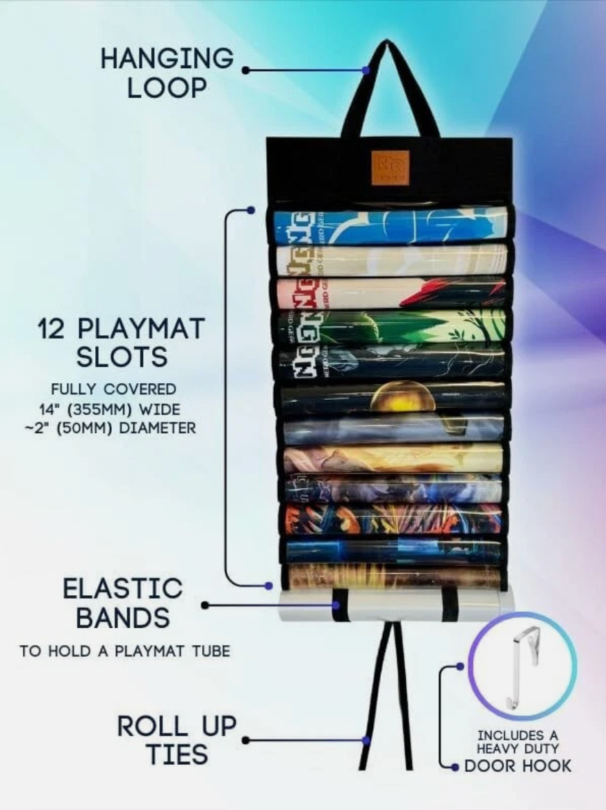 Nerd Gear Playmat Sanctuary – MTG Playmat Storage – Holds 12 TCG Mats – Black