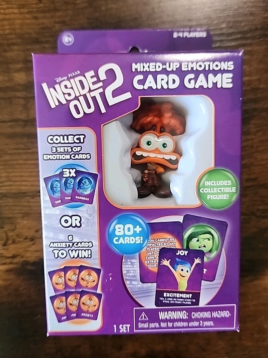 Disney Pixar Inside Out 2 Mixed-Up Emotions Card Game With Anxiety Figure