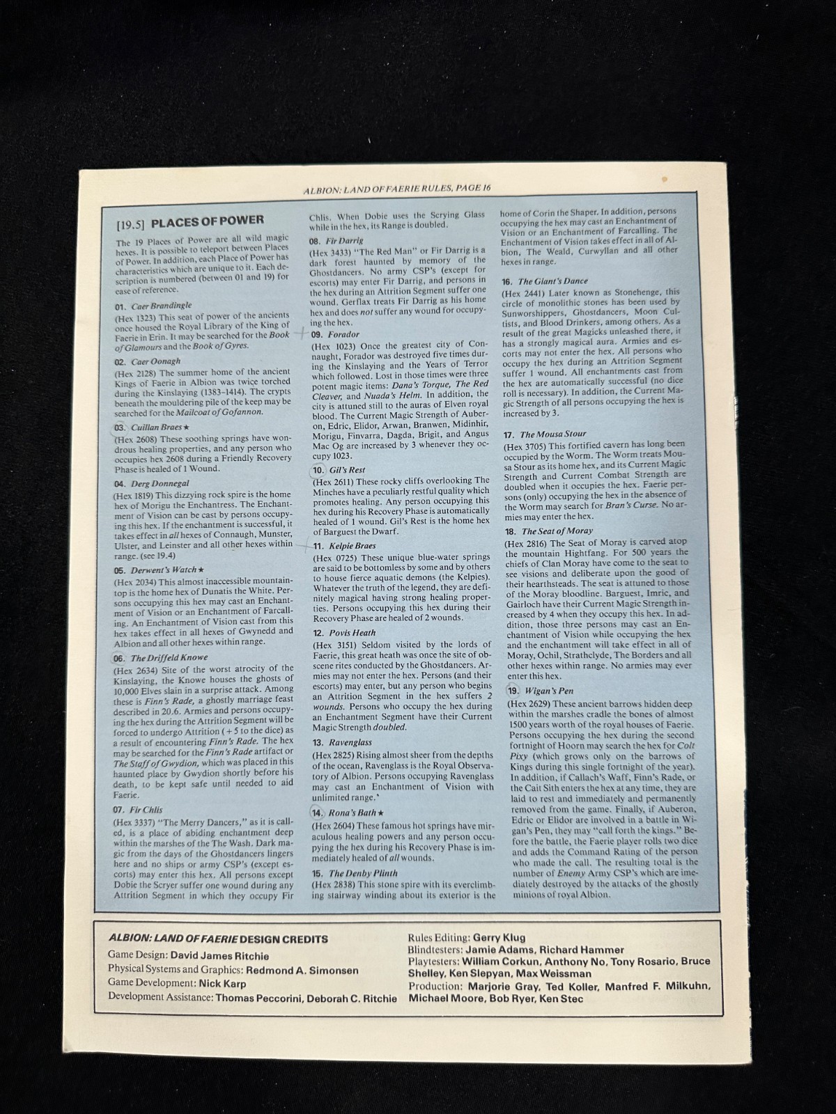SPI ARES #11 – ALBION – Land of Faerie – Adventure Game