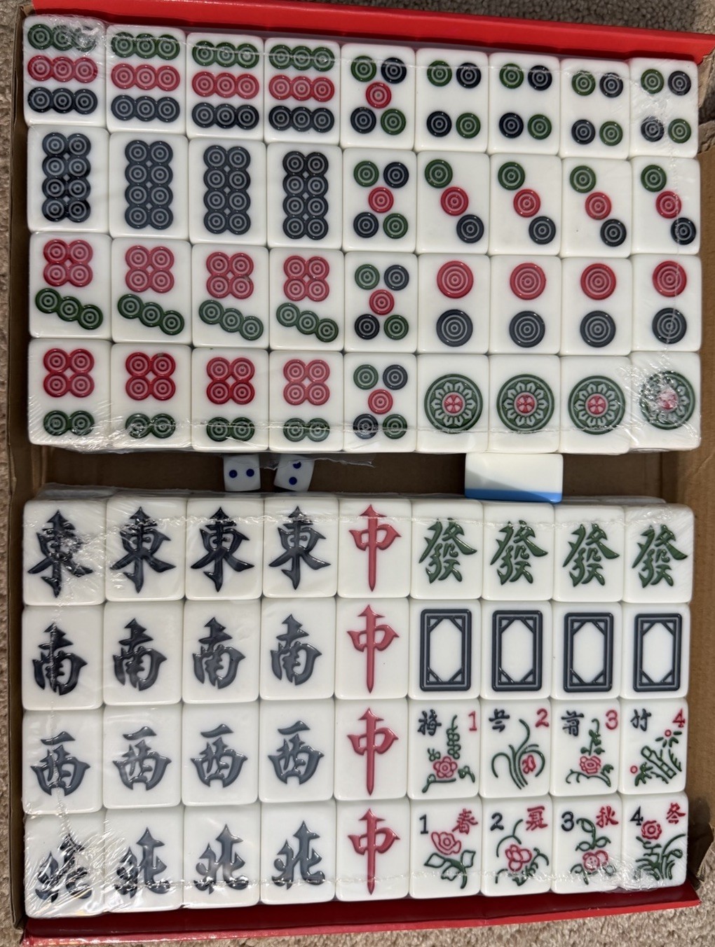 Chinese Mahjong Set 144 Tiles Heavy 14 lb Complete Set