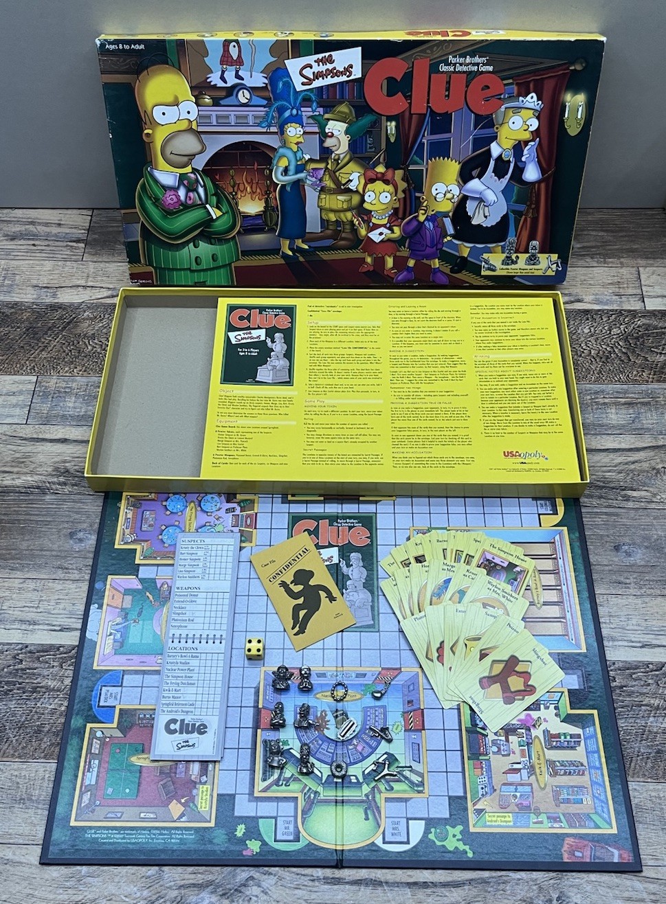 THE SIMPSONS Edition Clue Board Game 2000 First Edition Complete