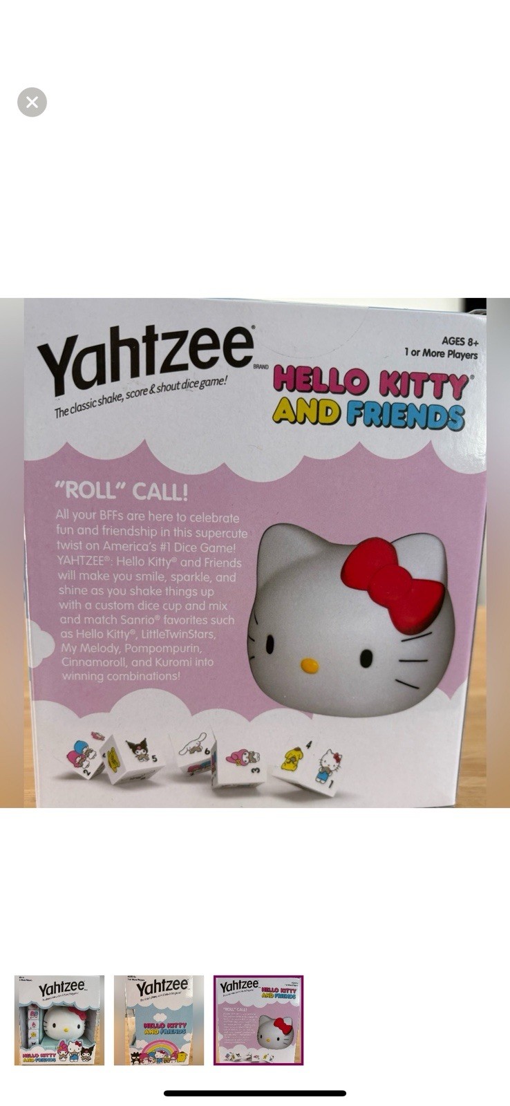 New in box- Hello Kitty and Friends Yahtzee, ages 8+ for 1 or more players