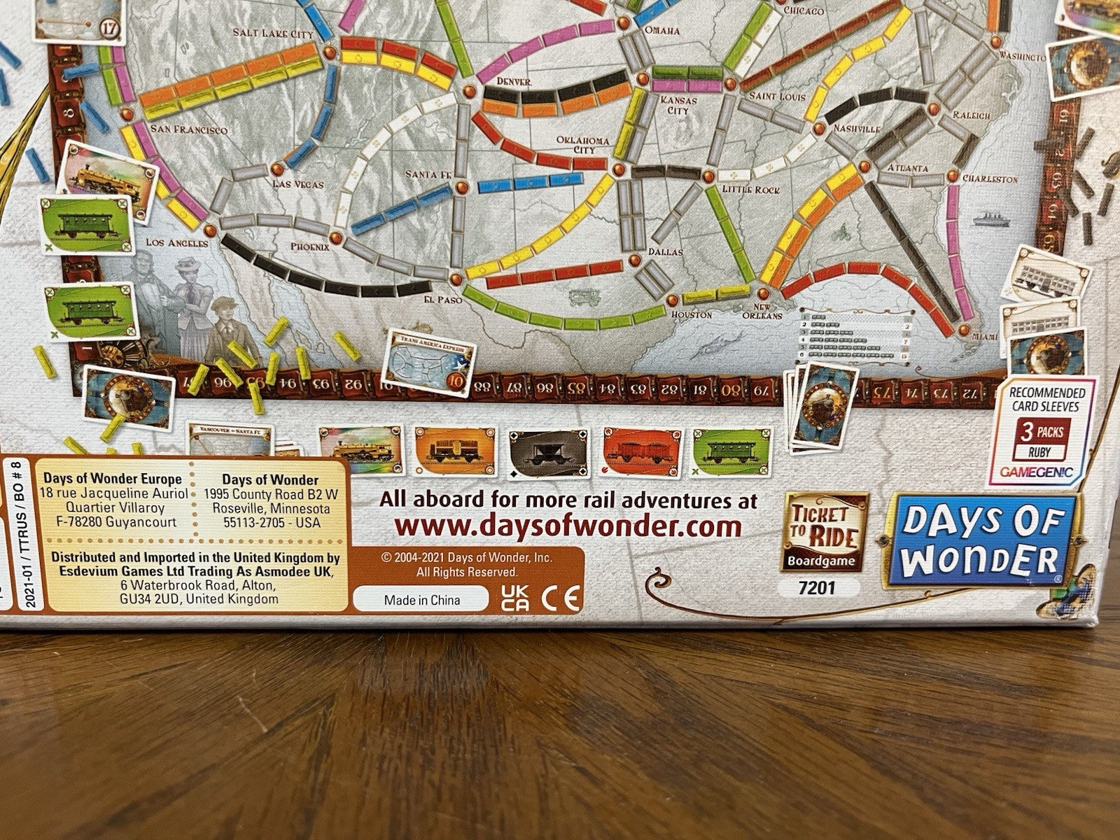 Days of Wonder Ticket To Ride by Alan Moon Train Adventure Board Game Complete