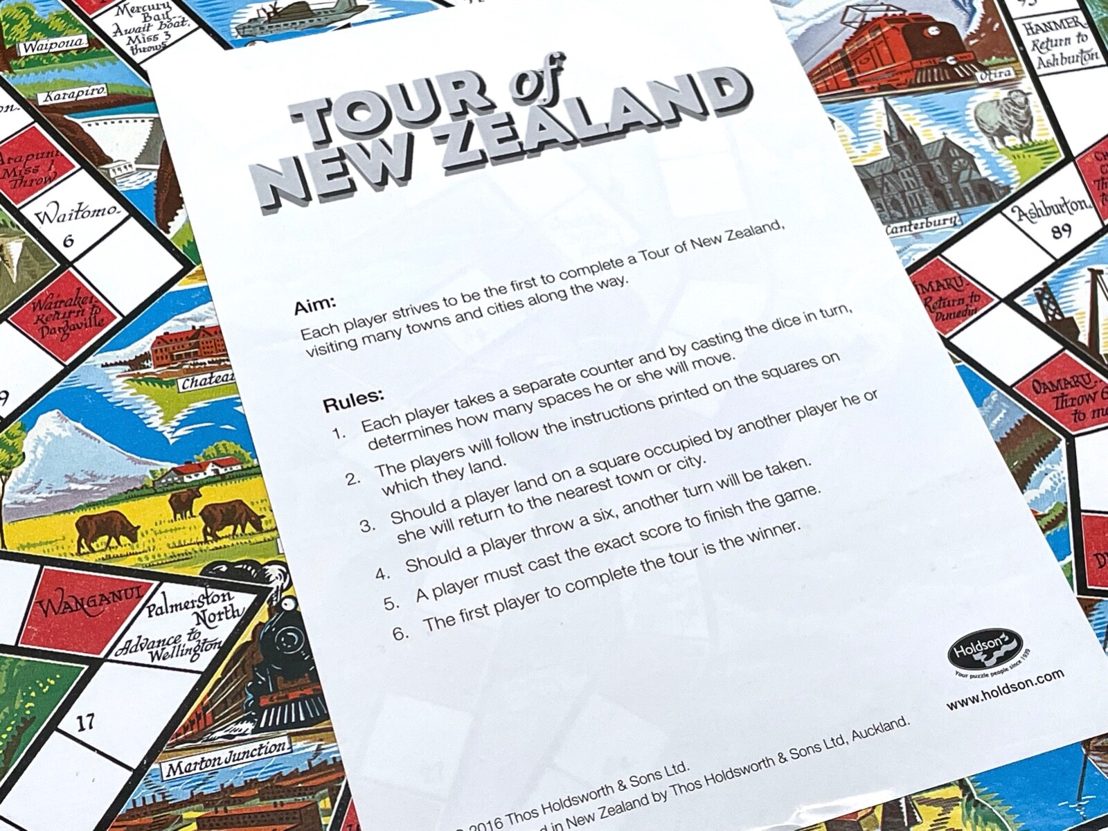 Tour of New Zealand Board Game – Excellent Condition – Holdson – Made in NZ
