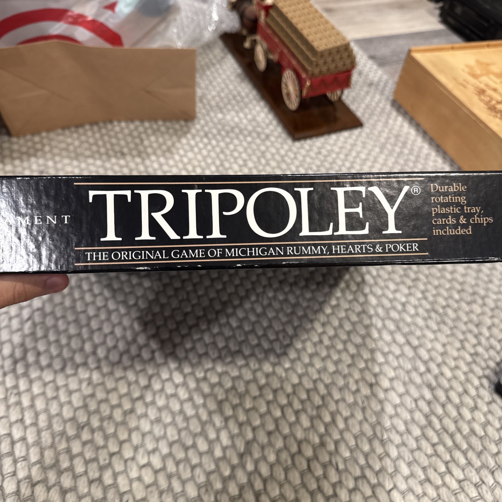 Tripoley Tournament Edition Board Game Cadaco Rotating Tray – MISSING CARDS