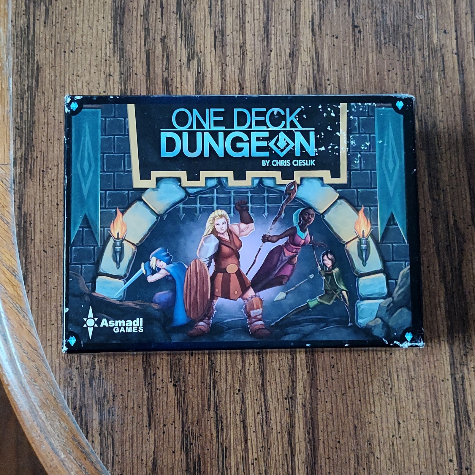 Asmadi Games One Deck Dungeon Fantasy Board Game Co-op Solo 1-2 Players 14+