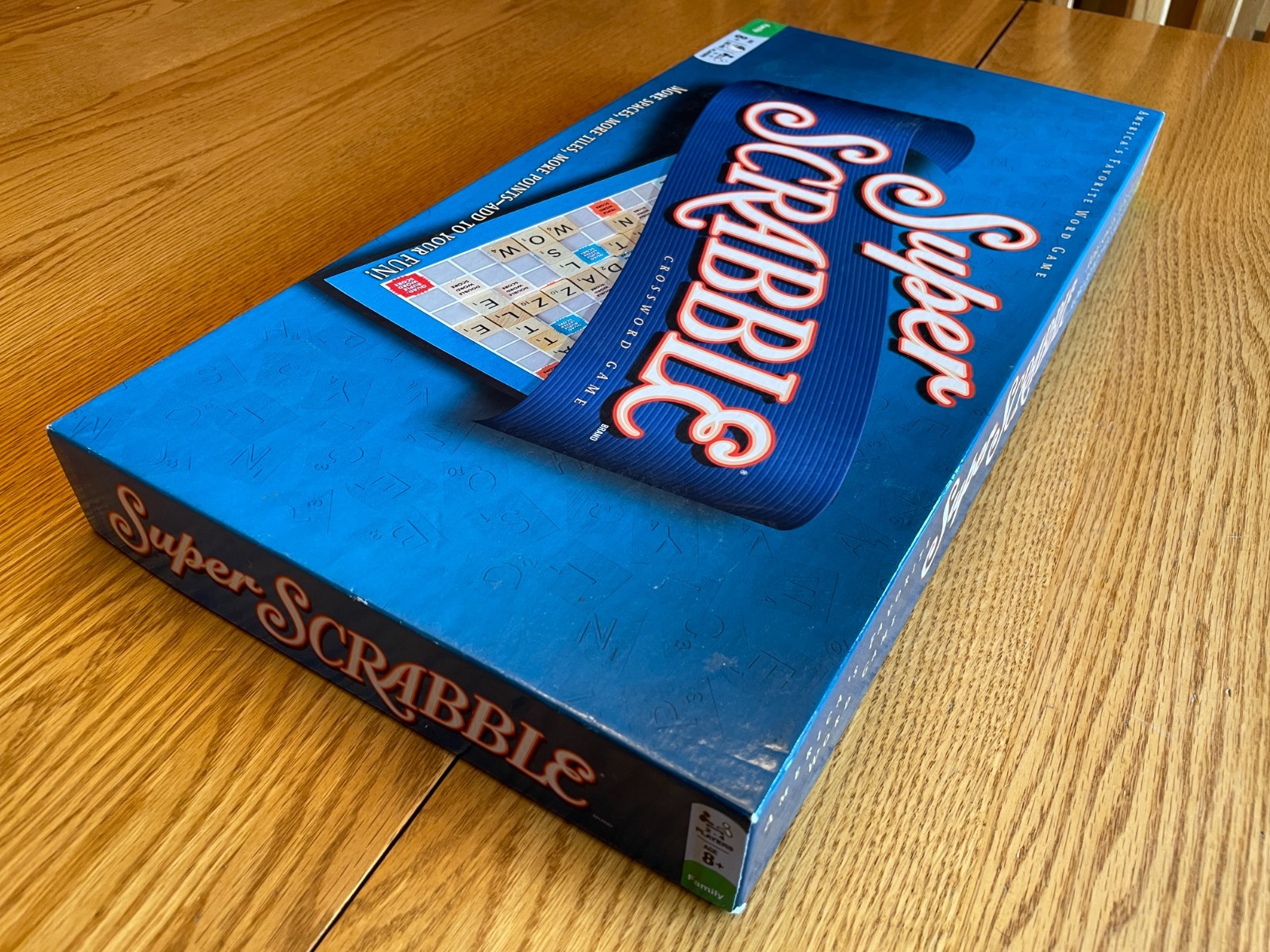 SUPER SCRABBLE Game w/ Bigger Board & 200 Wood Tiles – 100% COMPLETE
