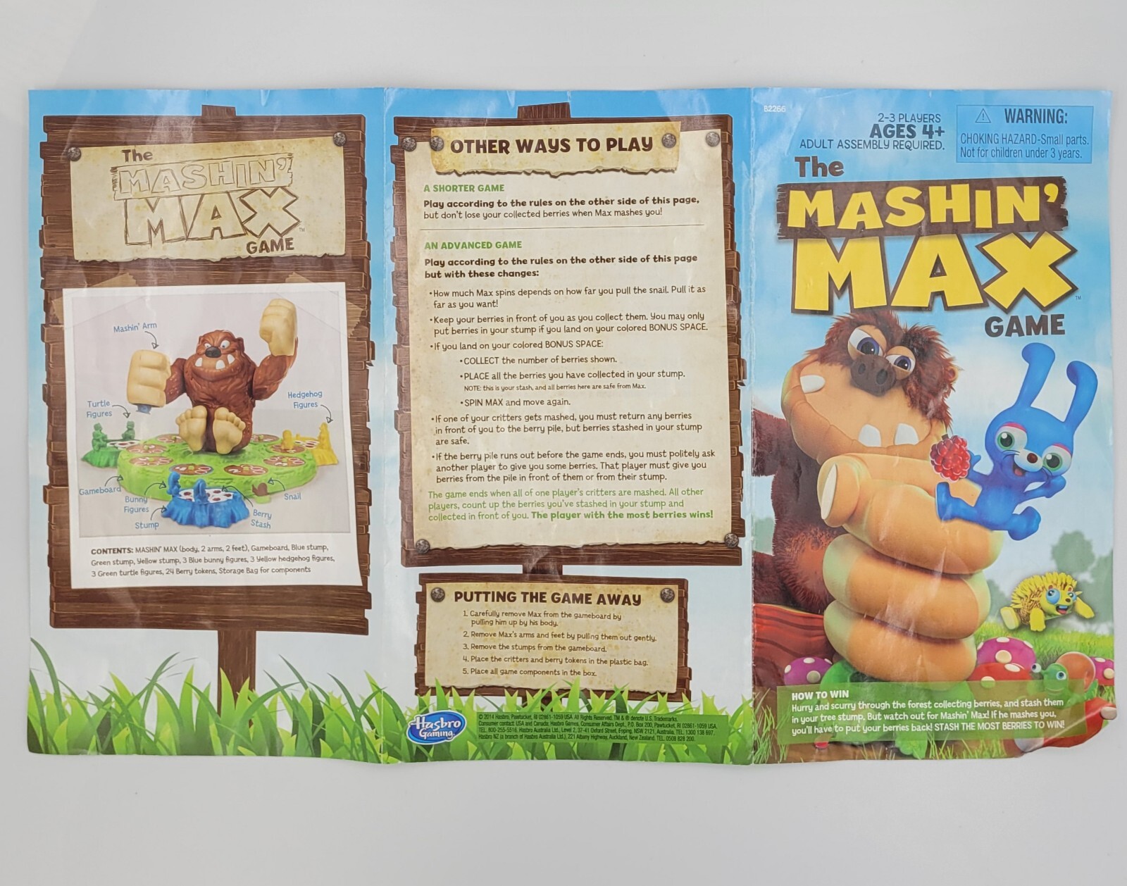 Mashin’ Max Board Game Stash & Dash Game Hasbro Has Box Manual Missing 4 Berries