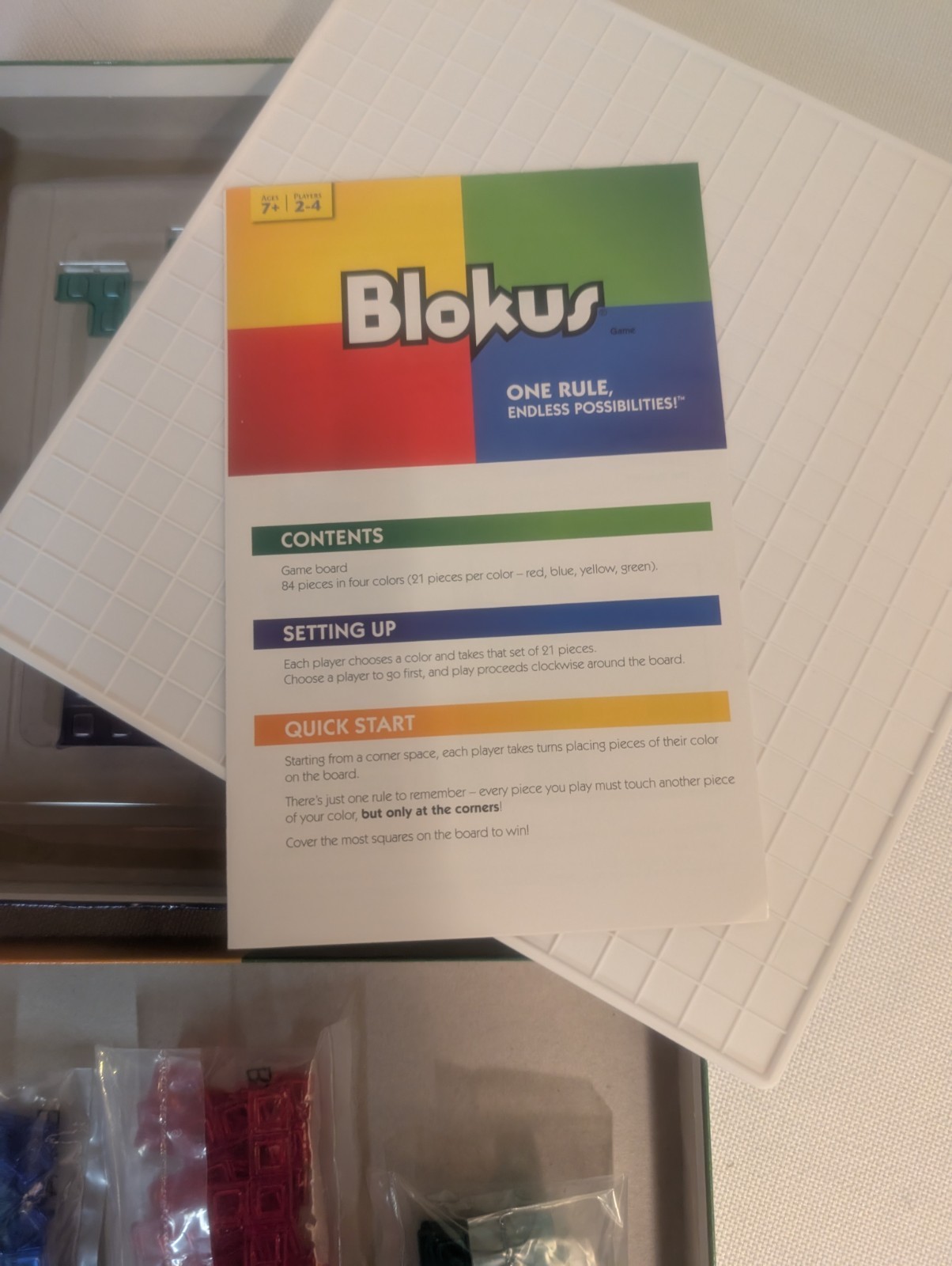 Mattel Blokus Educational Strategy Board Game Opened Box New Never Played Mint