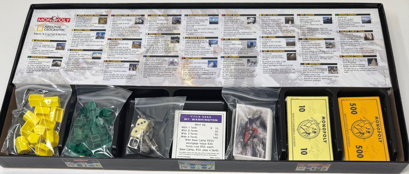 Monopoly Mountaineering Edition – National Geographic – 2001 – Complete