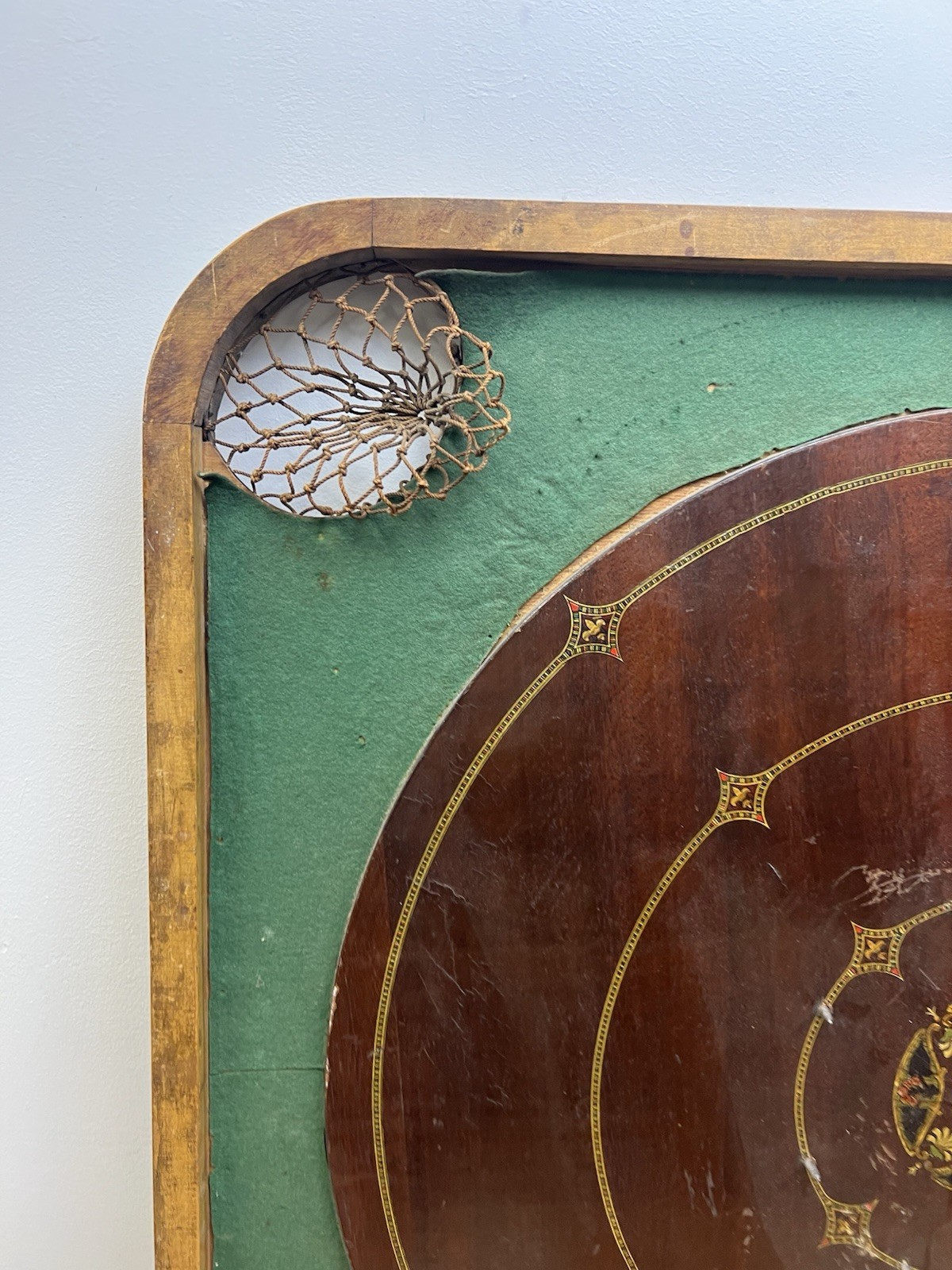 Vintage CARROM GAME BOARD Archarena original wood double sided old felt wall art