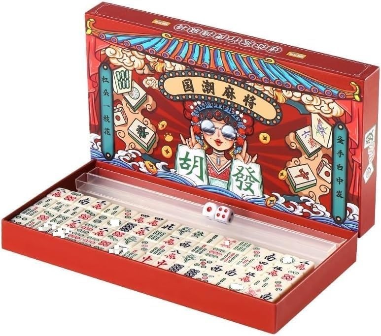 Luxurious Mini Mahjong Game – 144 Scratch-Resistant Tiles for Endless Enjoyment