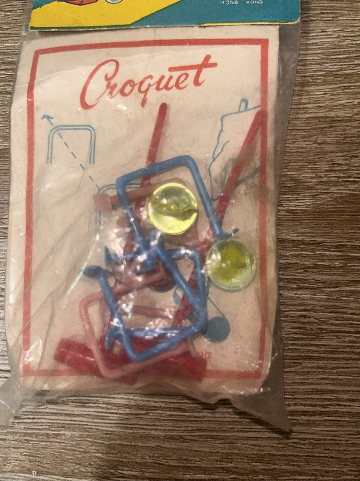 Vintage Mini Croquet Tabletop Game In A Bag Hong Kong (New Old Stock)