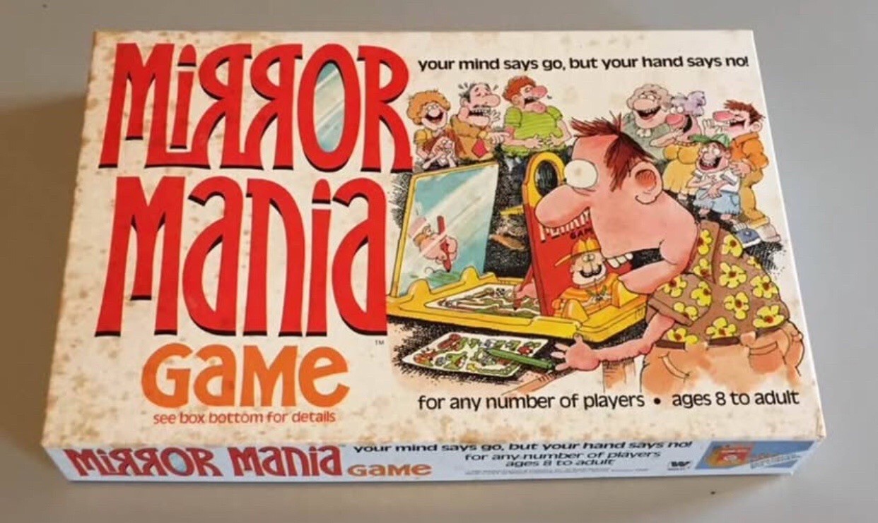 Mirror Mania Reverse Action Board Game VTG 1982 Whitman Complete