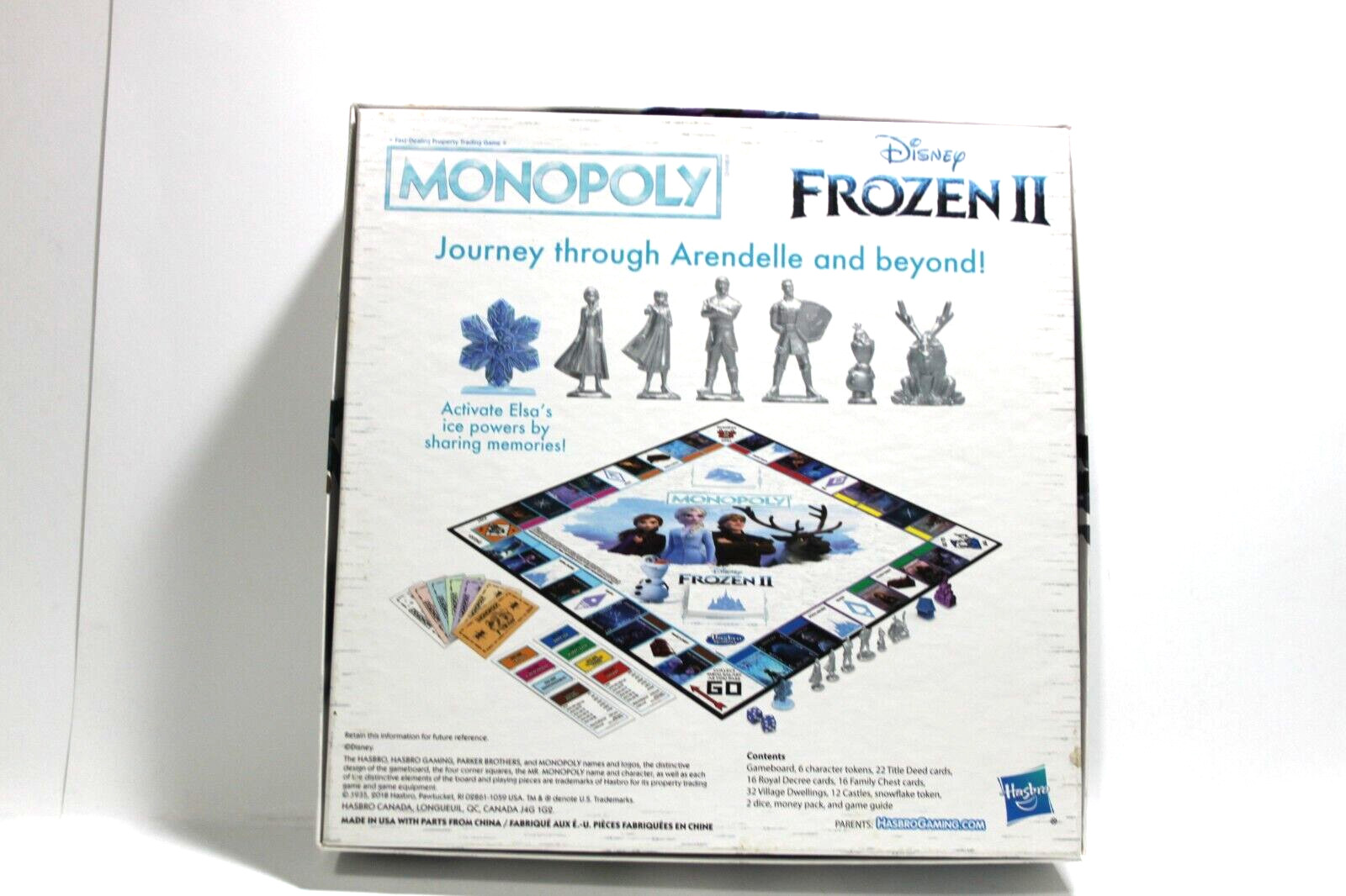 Hasbro Monopoly Disney Frozen 2 Edition Board Game Complete 2018 Elsa Anna Olaf