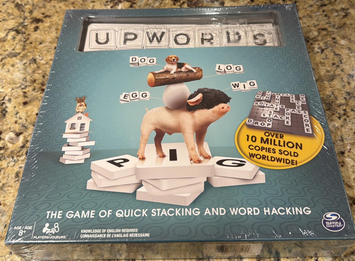 UPWORDS- THE GAME OF QUICK STACKING AND WORD HACKING. MADE IN FRANCE NEW SEALED