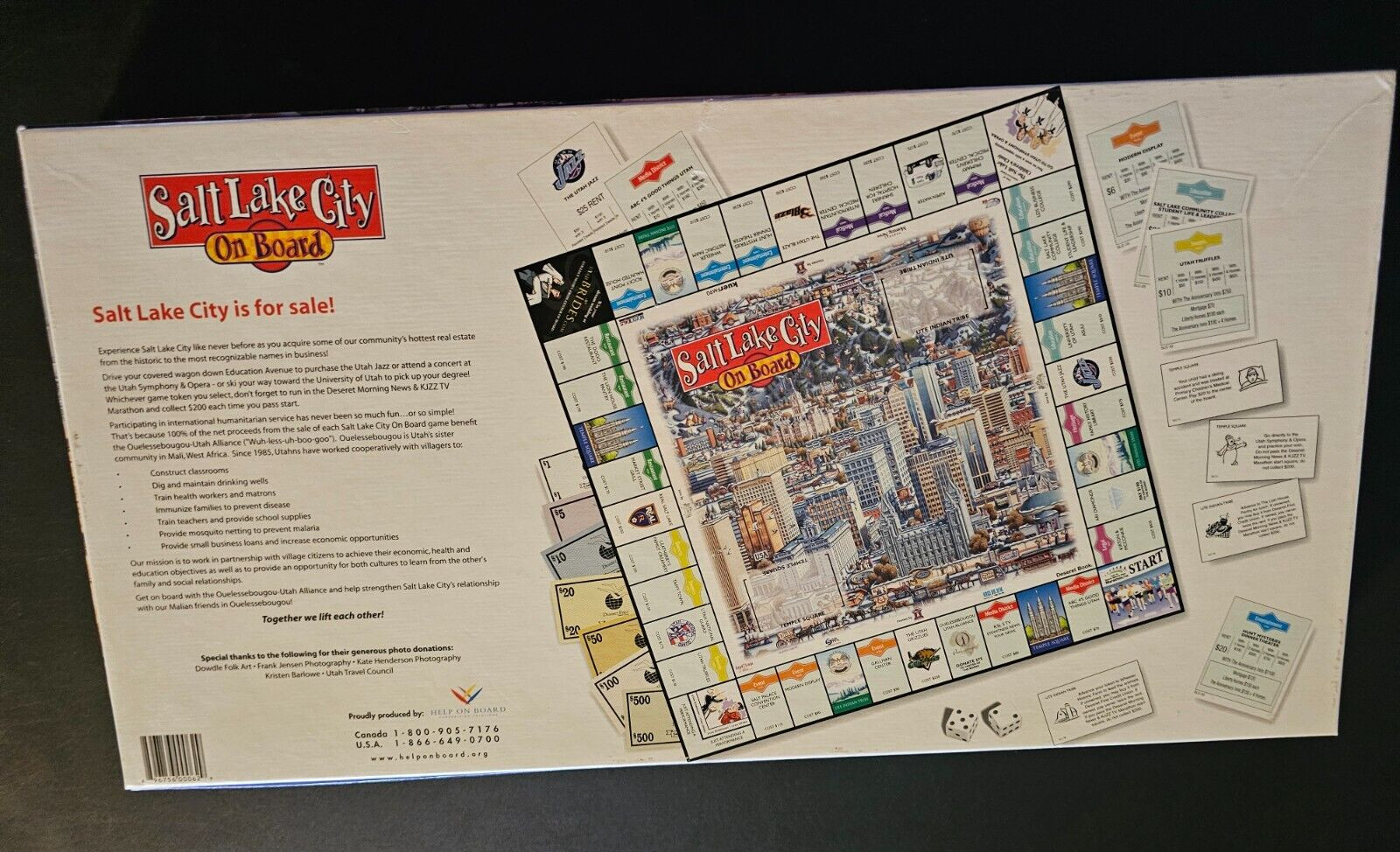 Monopoly Game UTAH SALT LAKE CITY ON BOARD NEW Parts + Film Trivia Lot 2 Games