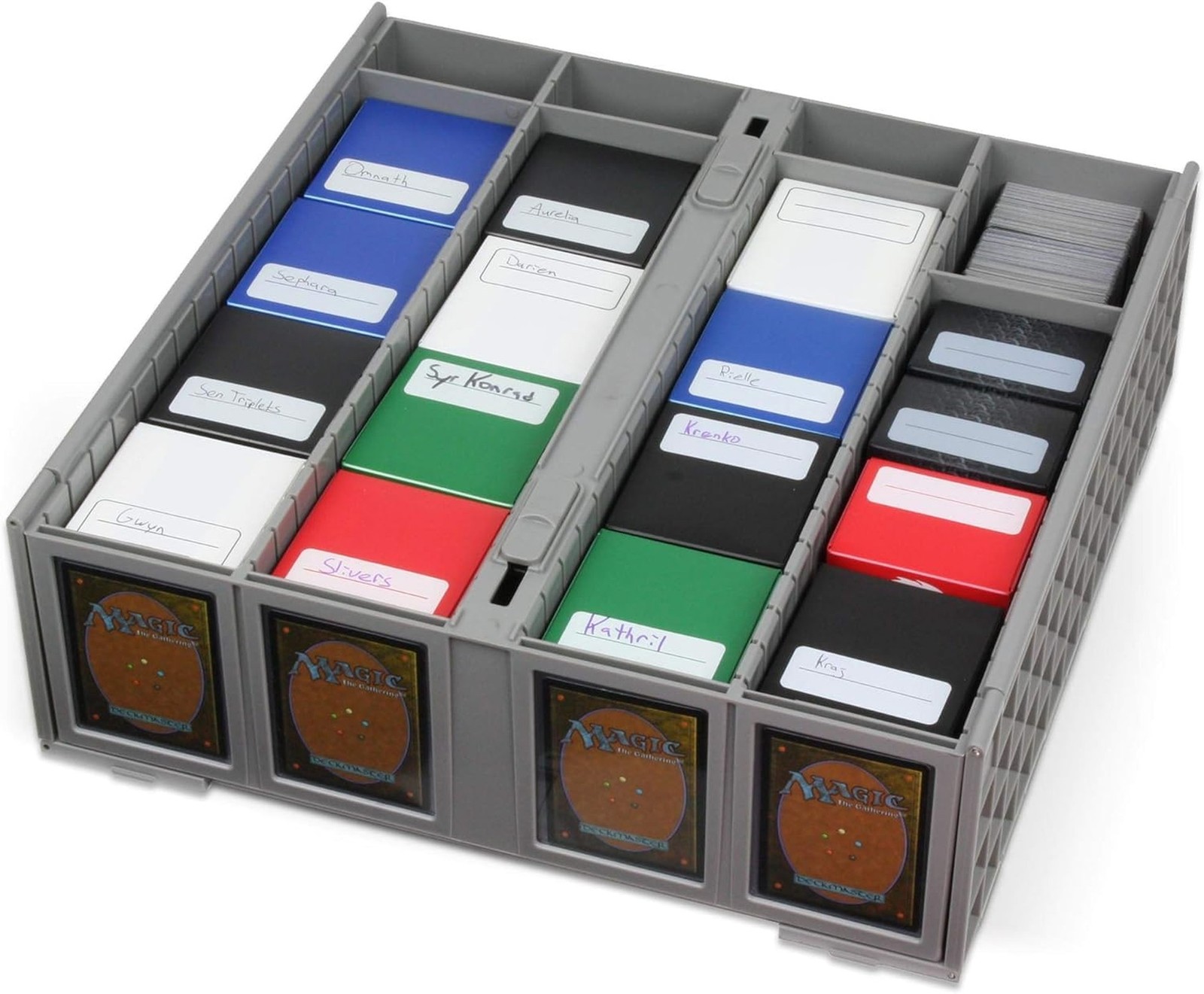 BCW Collectible Card Bin (2-Pack, Gray) | Holds 3200 Cards Each | Includes 4 …