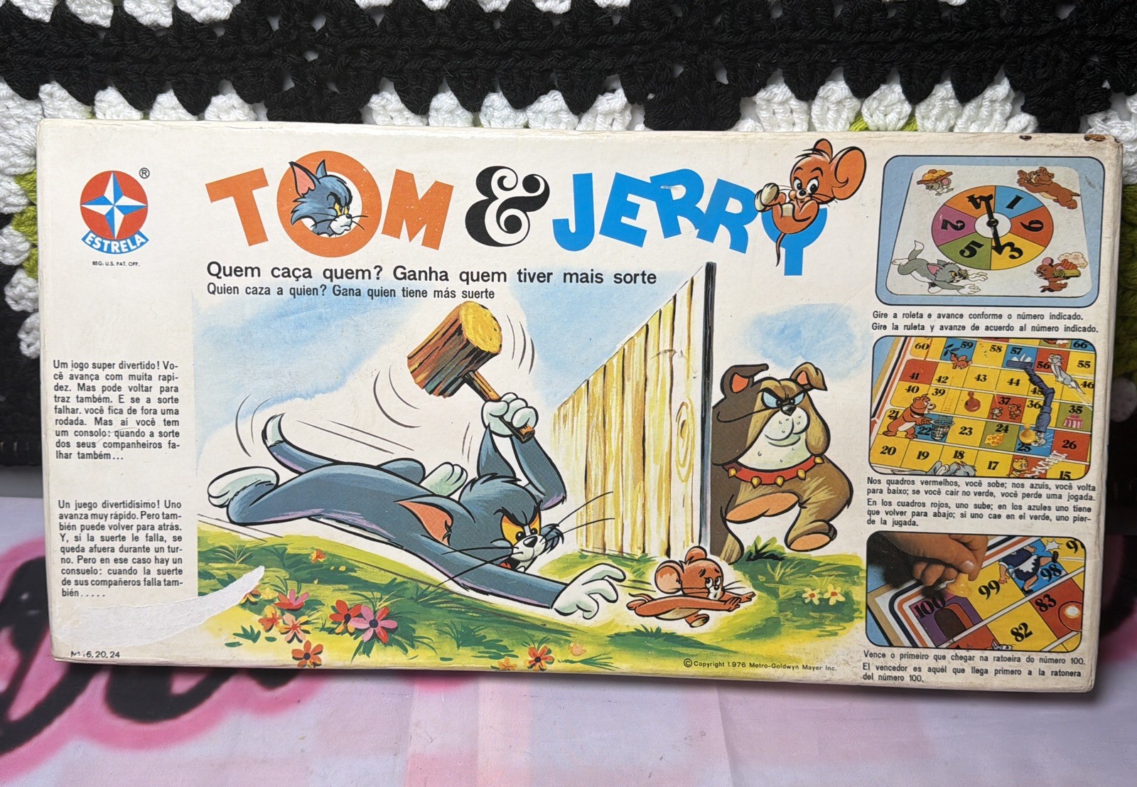Vintage RARE 1976 Tom & Jerry Board Game Estrela Brazil Jogo Tabuleiro MGM