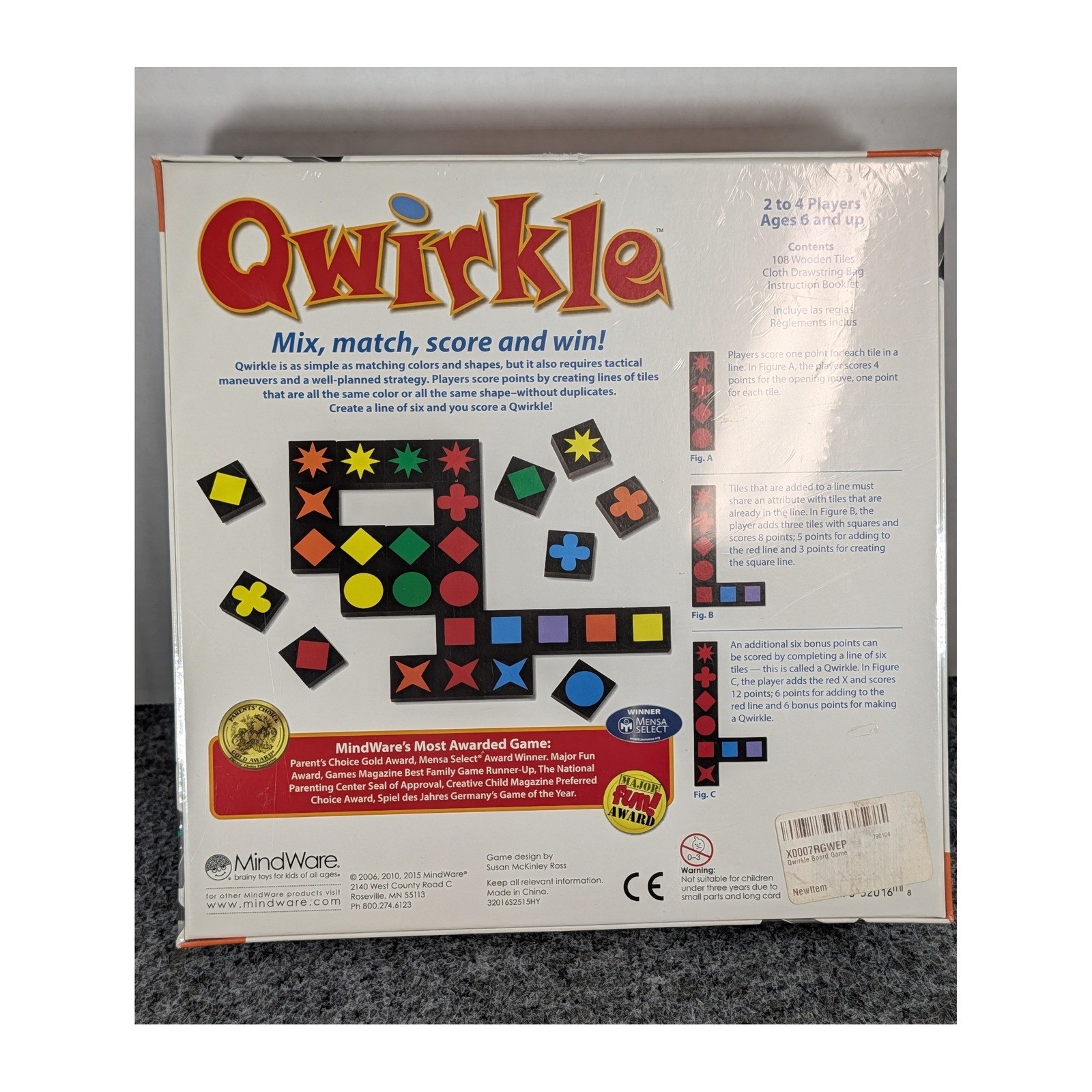 MindWare Qwirkle Board Game Wood Tiles New Sealed Family Strategy Game Ages 6+